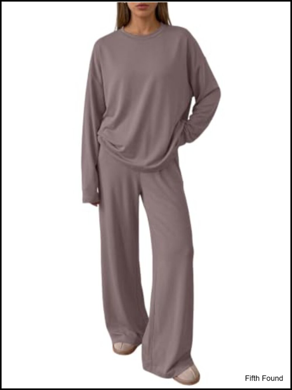 Womens 2 Piece Lounge Sets Oversized Top Wide Leg Pants with Pockets